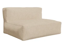 Sofá de 2 plazas de terciopelo color beige acanalado NOUMARA