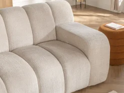 Sofá de 3 plazas en chenilla color beige BELADON