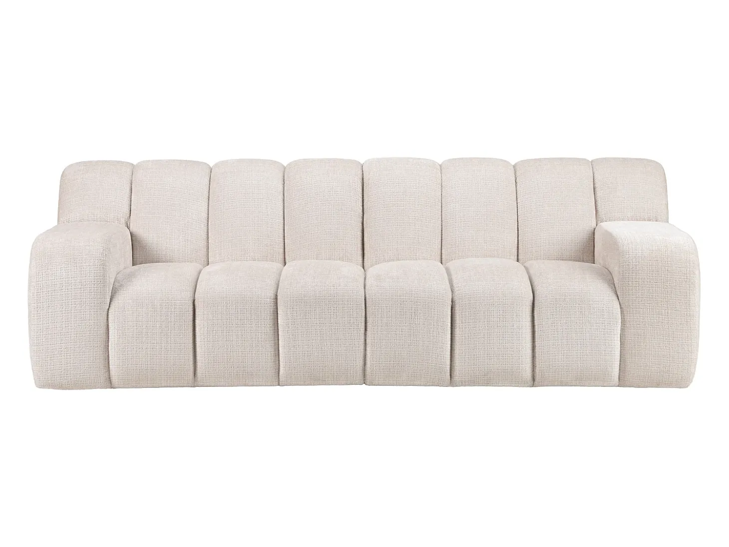 Sofá de 3 plazas en chenilla color beige BELADON