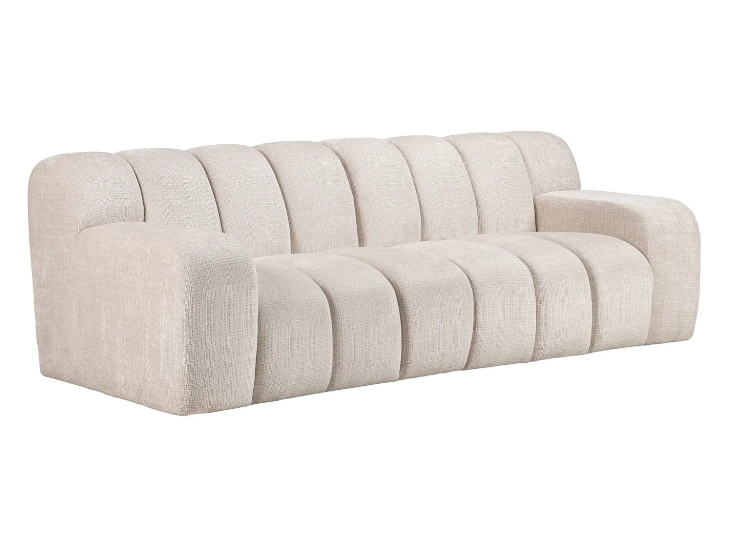Sofá de 3 plazas en chenilla color beige BELADON