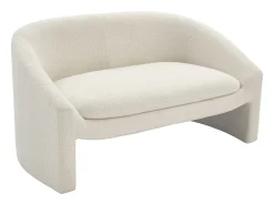 Sofá de 2 plazas en tela bouclé color blanco OSSANA