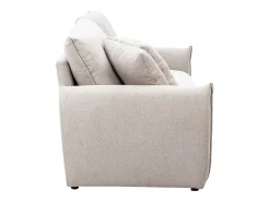 Sofá de 3 plazas en tela efecto terciopelo texturizado beige PIO