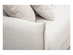 Sofá de 3 plazas en tela efecto terciopelo texturizado beige PIO