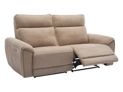 Sofá de 3 plazas reclinable eléctrico de tela color topo DJARALO