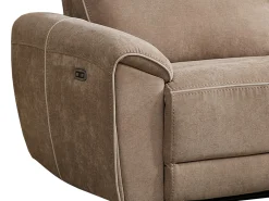 Sofá de 3 plazas reclinable eléctrico de tela color topo DJARALO