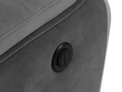 Sofá de 3 plazas relax eléctrico de terciopelo gris con bandas color crudo METTI