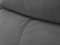 Sofá de 2 plazas relax eléctrico de terciopelo gris con bandas color crudo METTI