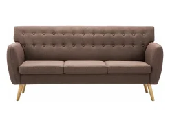 Sofá de 3 plazas tapizado de tela marrón 172x70x82 cm