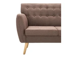 Sofá de 3 plazas tapizado de tela marrón 172x70x82 cm