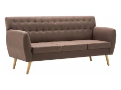 Sofá de 3 plazas tapizado de tela marrón 172x70x82 cm