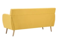 Sofá de 3 plazas tapizado de tela amarillo 172x70x82 cm