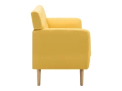 Sofá de 3 plazas tapizado de tela amarillo 172x70x82 cm