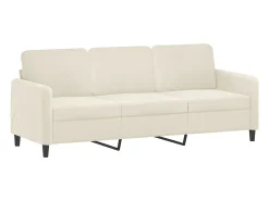 Sofá de 3 plazas terciopelo color crema 180 cm