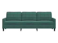 Sofá de 3 plazas terciopelo verde oscuro 210 cm