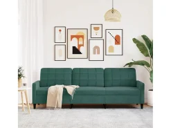Sofá de 3 plazas terciopelo verde oscuro 210 cm