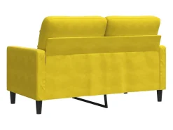 Sofá de 2 plazas terciopelo amarillo 120 cm