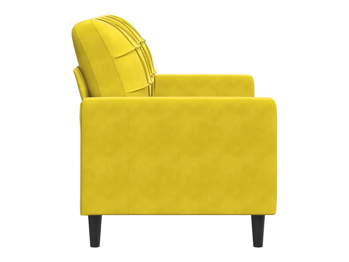 Sofá de 2 plazas terciopelo amarillo 120 cm