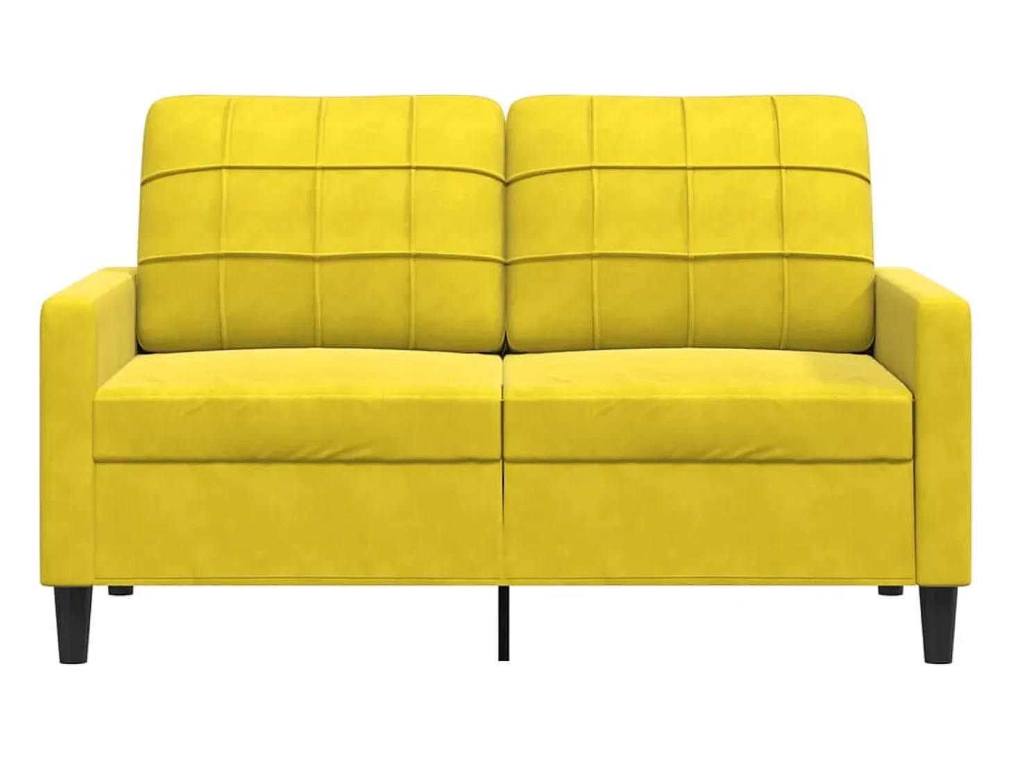 Sofá de 2 plazas terciopelo amarillo 120 cm