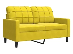 Sofá de 2 plazas terciopelo amarillo 120 cm