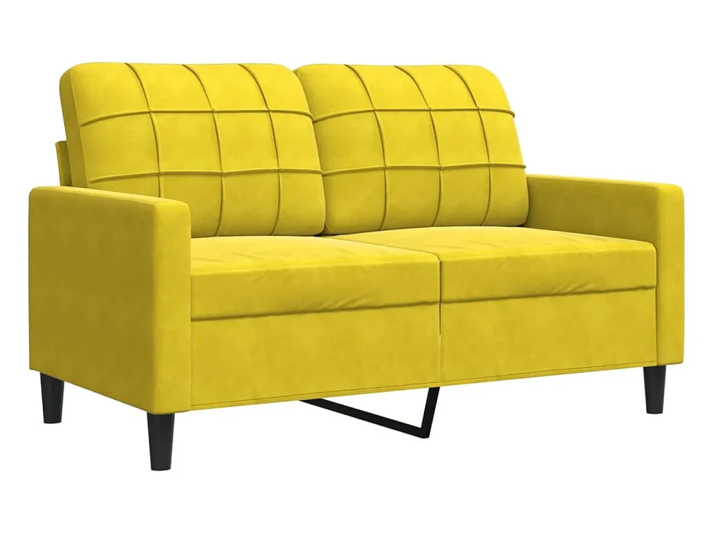 Sofá de 2 plazas terciopelo amarillo 120 cm