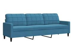 Sofá de 3 plazas terciopelo azul 210 cm