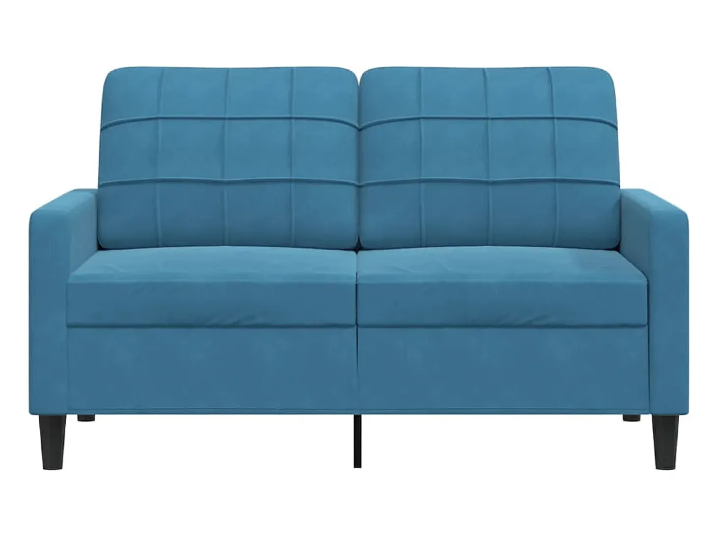Sofá de 2 plazas terciopelo azul 120 cm
