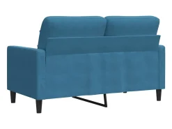 Sofá de 2 plazas terciopelo azul 120 cm