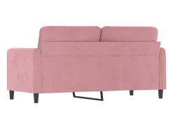 Sofá de 2 plazas terciopelo rosa 140 cm