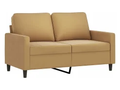 Sofá de 2 plazas terciopelo marrón 120 cm