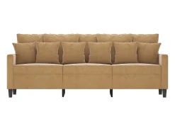 Sofá de 3 plazas terciopelo marrón 180 cm