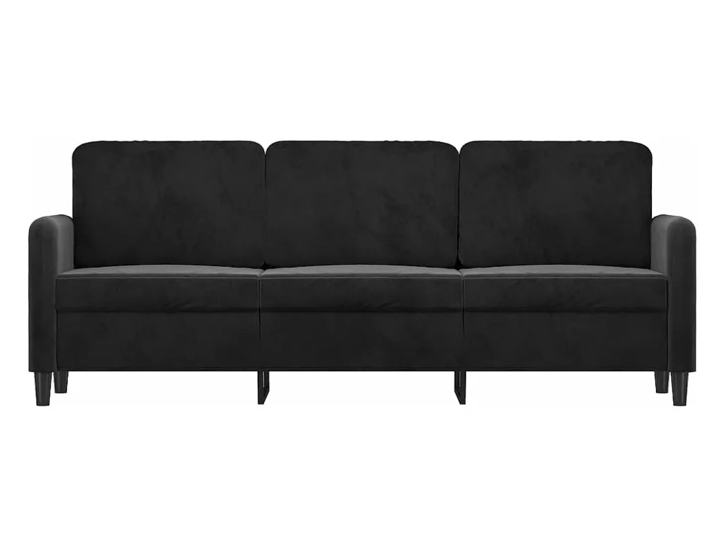 Sofá de 3 plazas terciopelo negro 180 cm