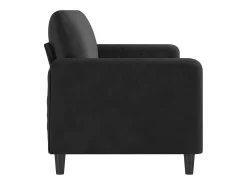 Sofá de 3 plazas terciopelo negro 180 cm