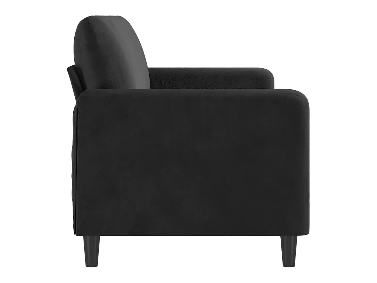 Sofá de 3 plazas terciopelo negro 180 cm