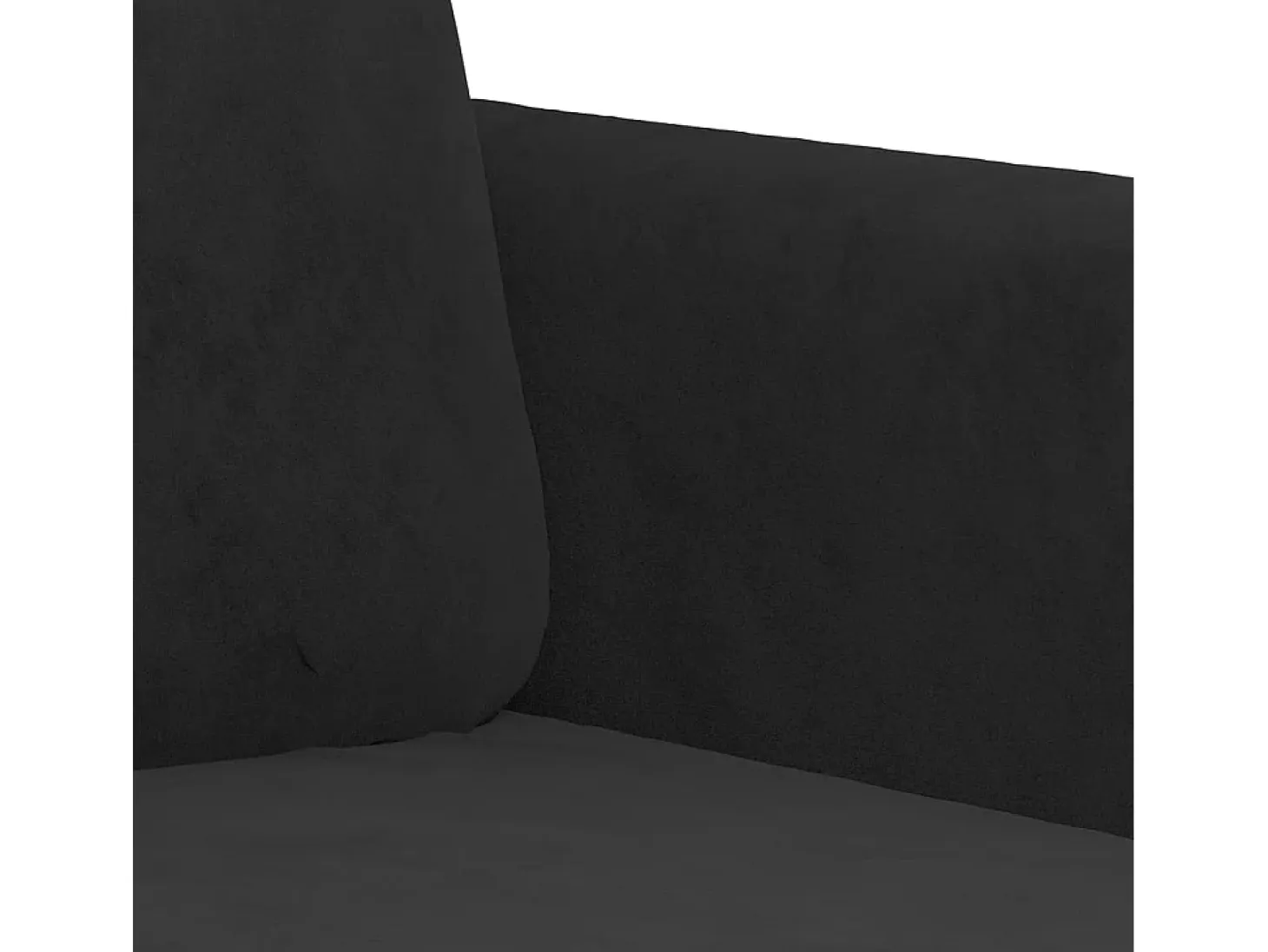 Sofá de 3 plazas terciopelo negro 180 cm
