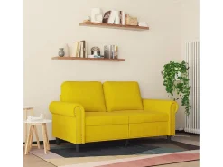 Sofá de 2 plazas terciopelo amarillo 120 cm