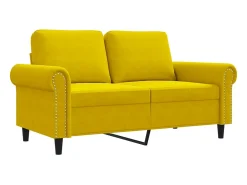 Sofá de 2 plazas terciopelo amarillo 120 cm