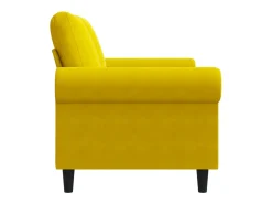 Sofá de 2 plazas terciopelo amarillo 120 cm