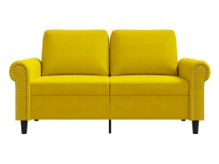 Sofá de 2 plazas terciopelo amarillo 120 cm