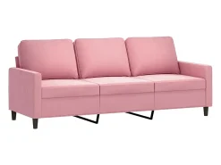 Sofá de 3 plazas terciopelo rosa 180 cm