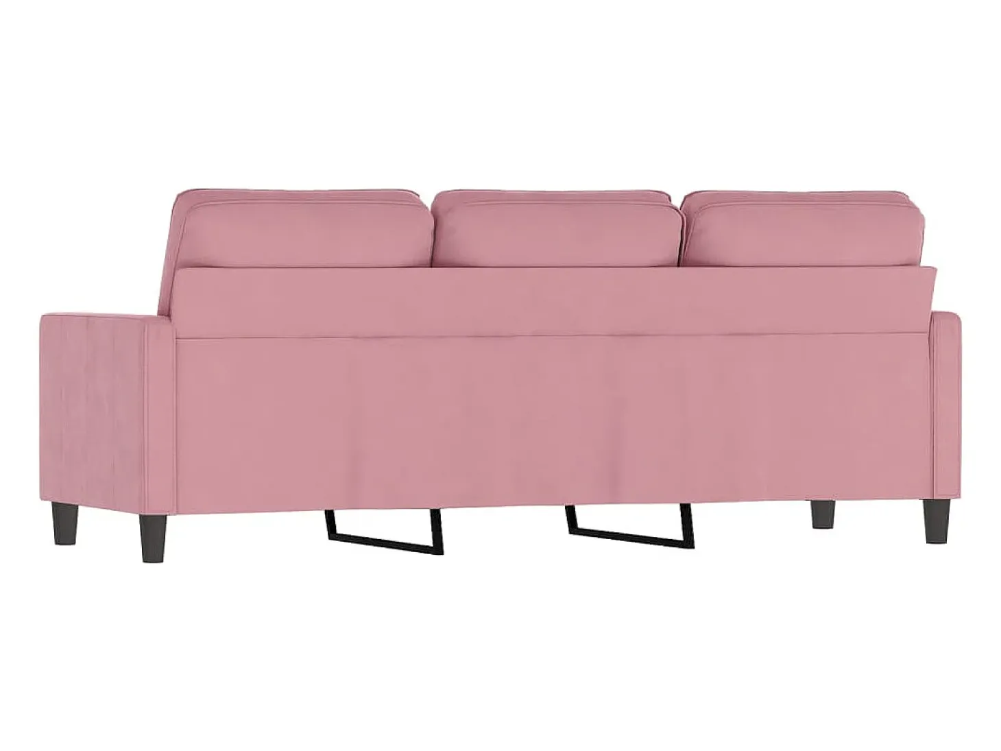 Sofá de 3 plazas terciopelo rosa 180 cm