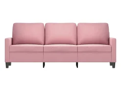 Sofá de 3 plazas terciopelo rosa 180 cm