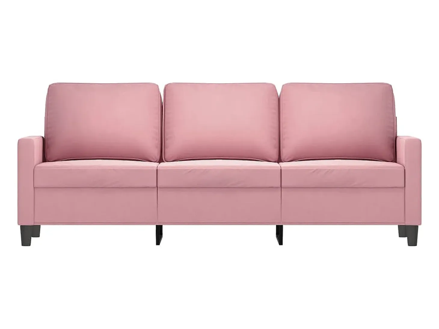 Sofá de 3 plazas terciopelo rosa 180 cm