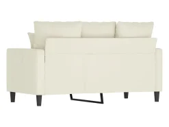 Sofá de 2 plazas terciopelo color crema 120 cm