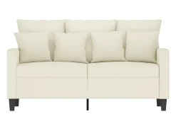 Sofá de 2 plazas terciopelo color crema 120 cm