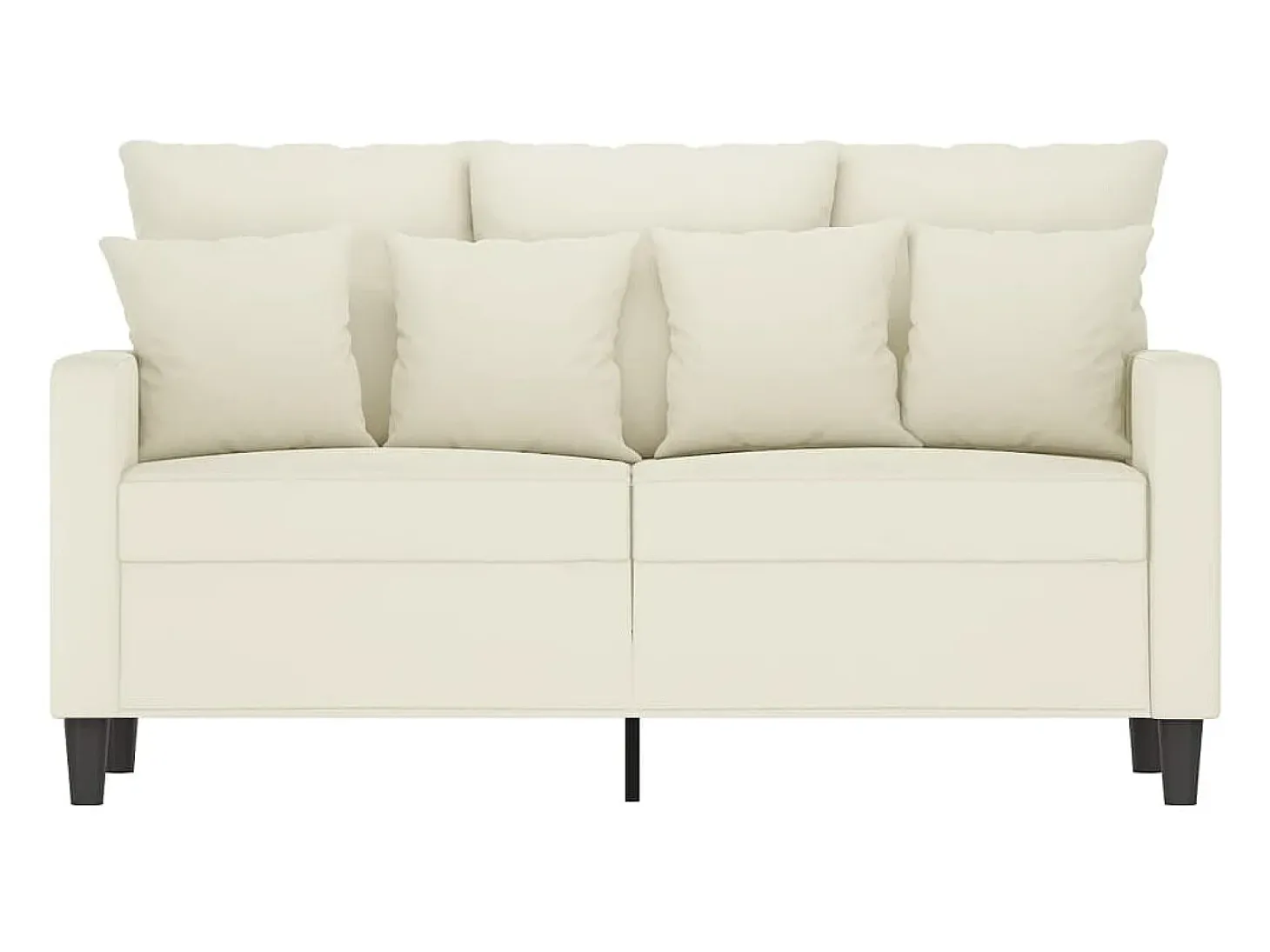 Sofá de 2 plazas terciopelo color crema 120 cm