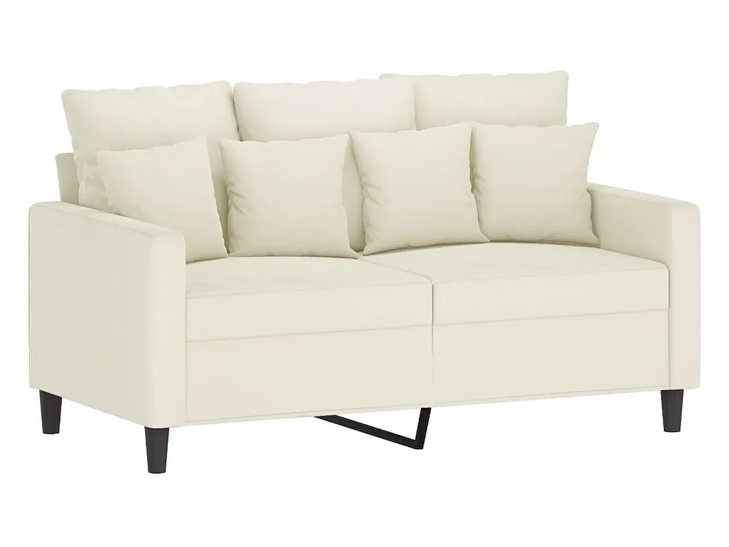 Sofá de 2 plazas terciopelo color crema 120 cm