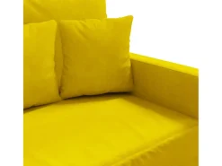Sofá de 2 plazas terciopelo amarillo 140 cm