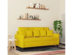 Sofá de 2 plazas terciopelo amarillo 140 cm