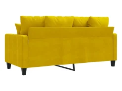 Sofá de 2 plazas terciopelo amarillo 140 cm