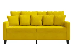Sofá de 2 plazas terciopelo amarillo 140 cm